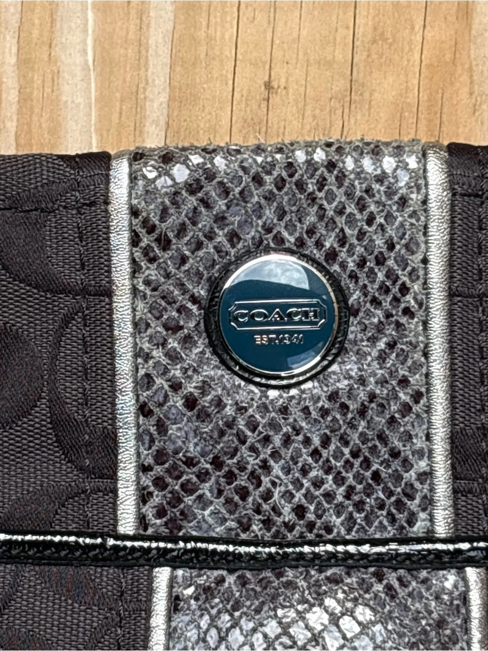 Coach Signature Python Stripe Black Purse